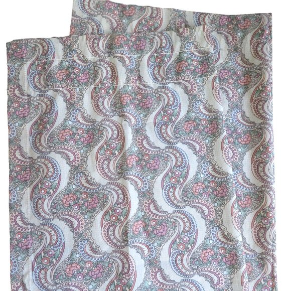 Vintage Louis Nichole Unlined Curtain Panel 1 Floral Pocket Rod New Old Stock - Picture 5 of 10